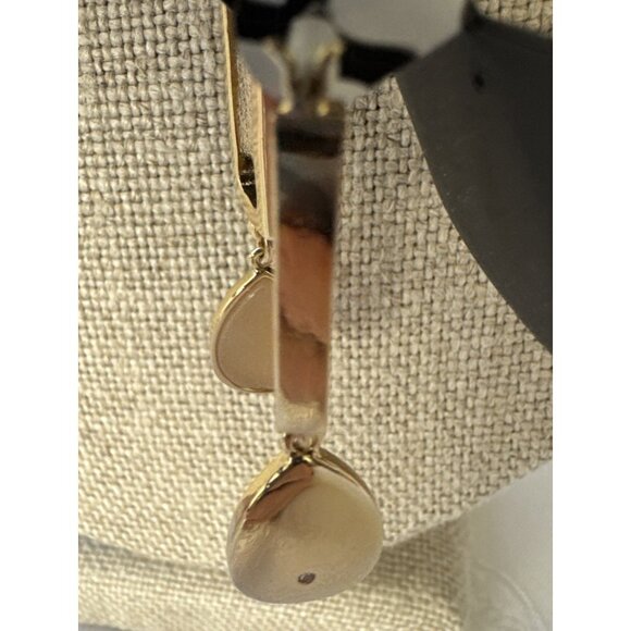 Laundry by Shelli Segal Goldtone Square Cream Ovals Dangle Drop NWT - Picture 9 of 10